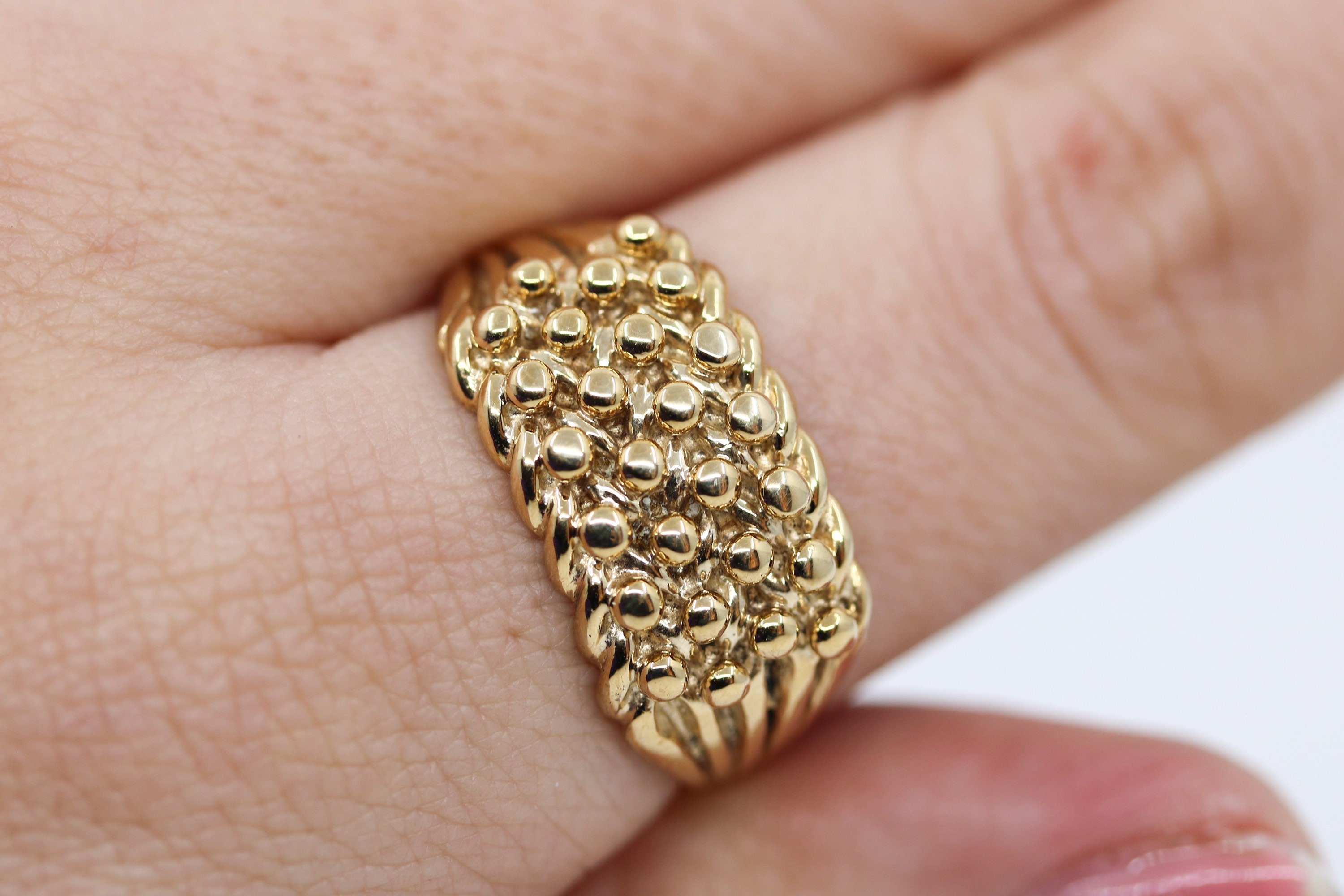 Preowned Vintage Keeper Ring 9ct Gold Solid Gents Ring Etsy