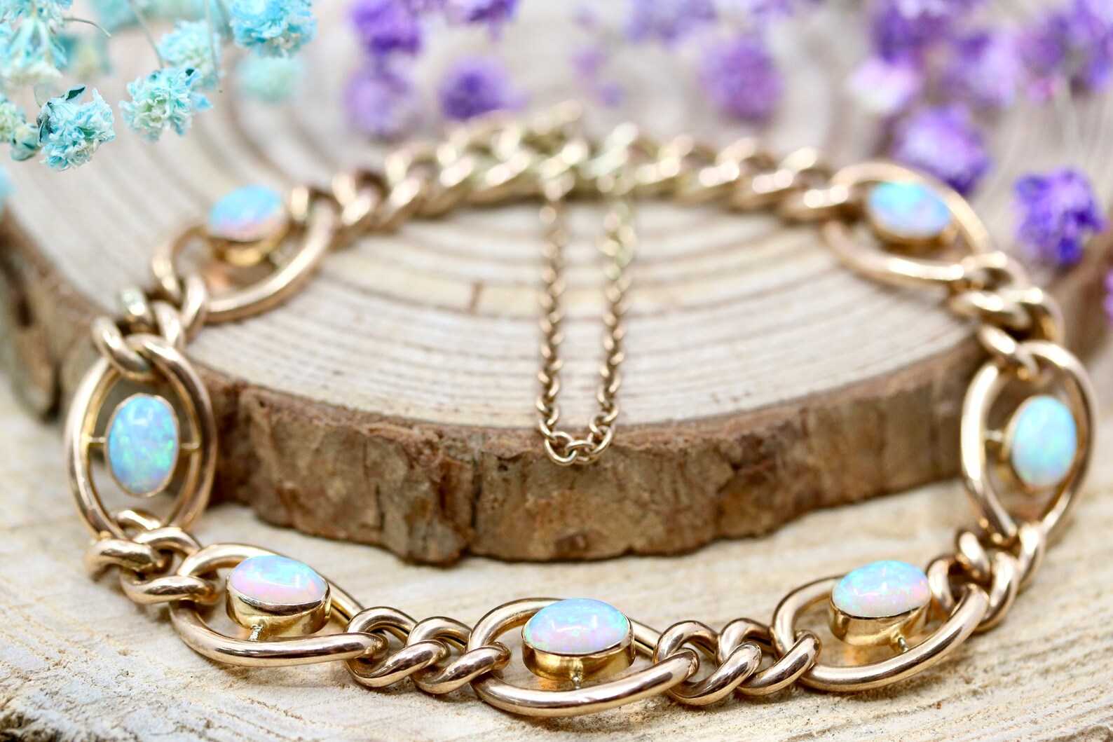 Gorgeous Vintage Opal Bracelet 9ct Rose Gold Pre-owned | Etsy