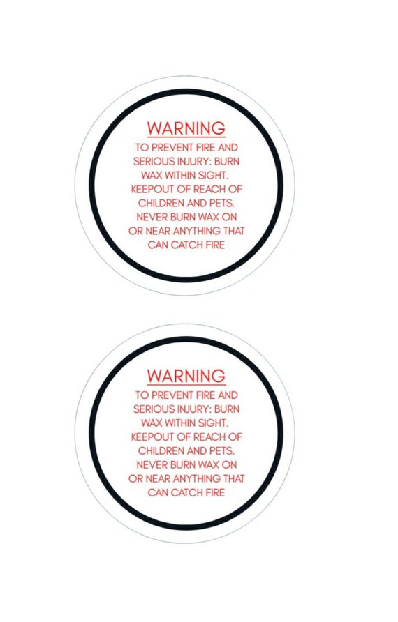 Wax Melt Warning labels-packaging-safety-warning labels-small business  supplies-sticker labels-white 1.5 round (24) labels-wax melt business