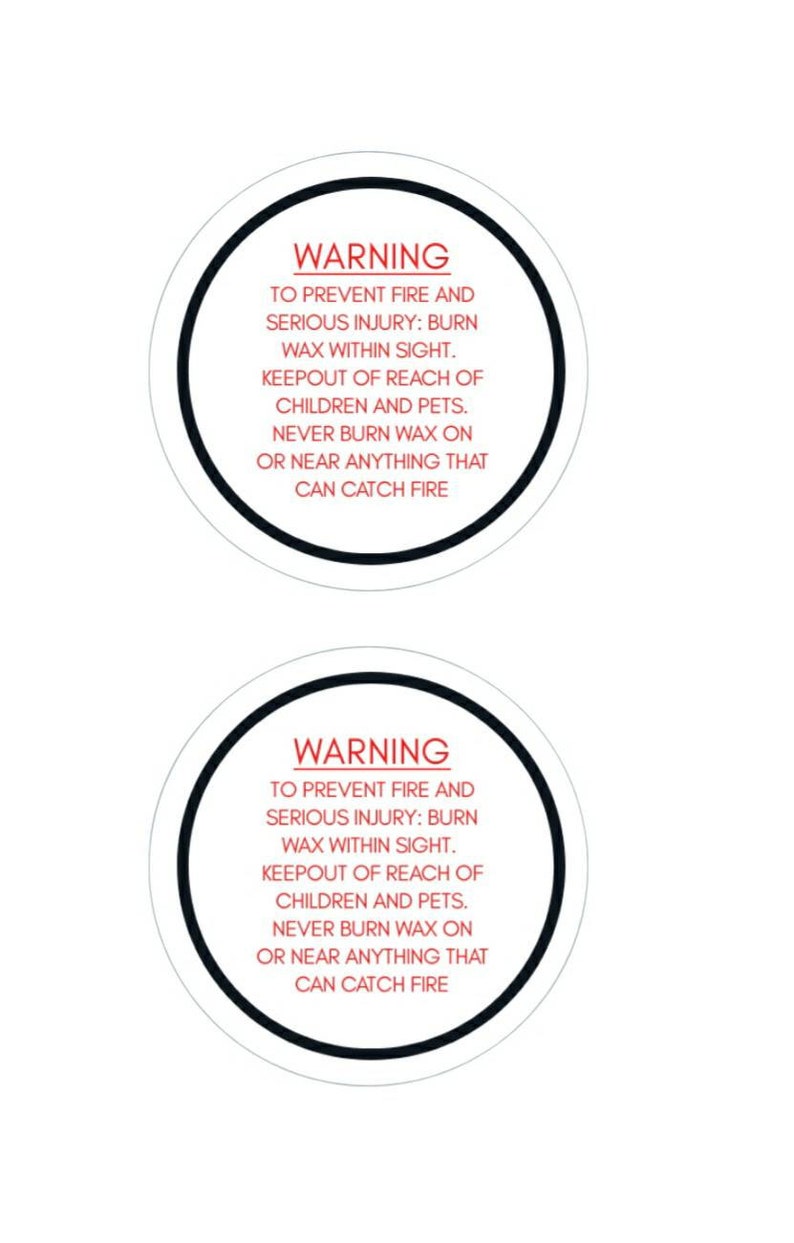 Wax Melt Warning Labels: 1.5