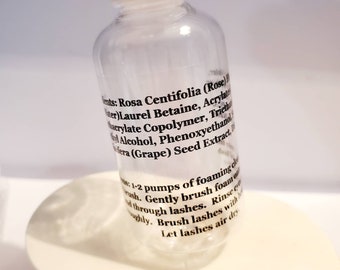Lash Bath Instructions & Ingredients Labels - Matte Clear, 2x4 Rectangle (18 Labels)