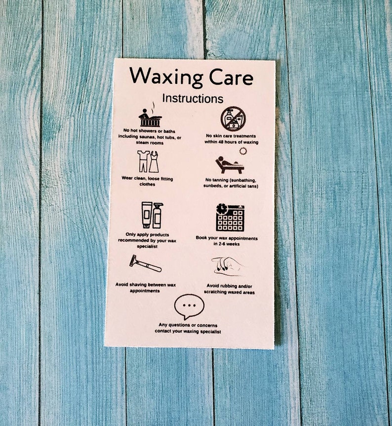 Waxing Aftercare Instruction Cards 20cards esthetician Etsy