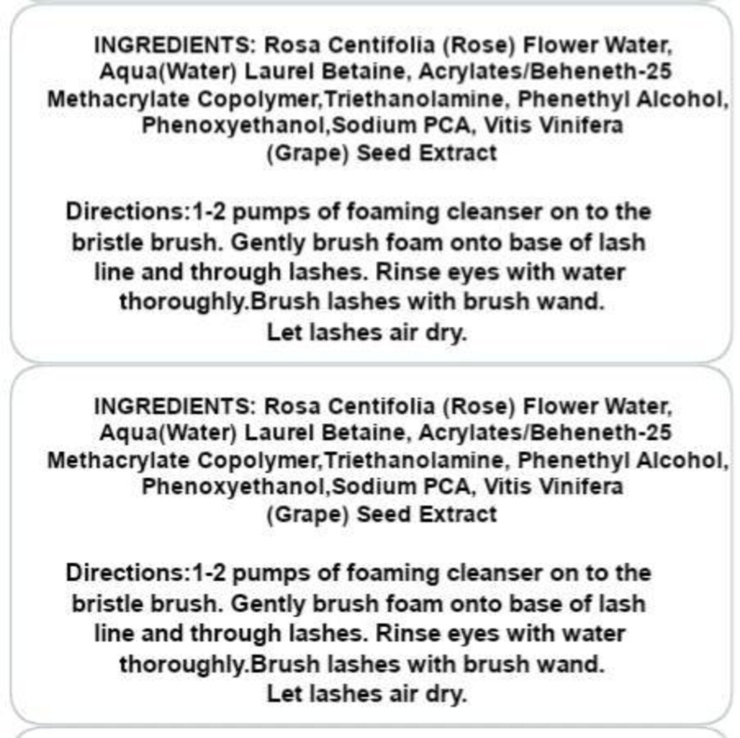 Prolong Instruction/ingredients Labels 20 Labelsmatte Clear or White