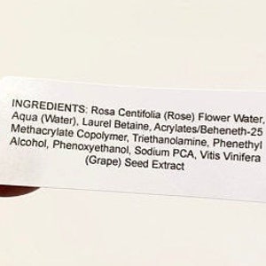 Ingredient labels 30 or 60 custom-food sticker labels -clear or white rectangle-business supplies- cosmetic- business labels