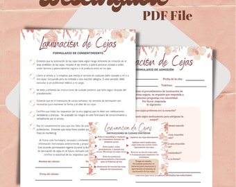 Eyebrow Lamination Forms: Consent & Aftercare Cards (Digital Download)