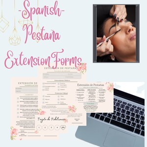Formulario de flor digital / tarjetas para pestañas descargables- consentimiento de archivo / tarjeta de cuidado posterior y mas