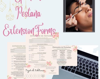 Spanish Lash Extension Forms – Consent & Aftercare Cards (PDF)