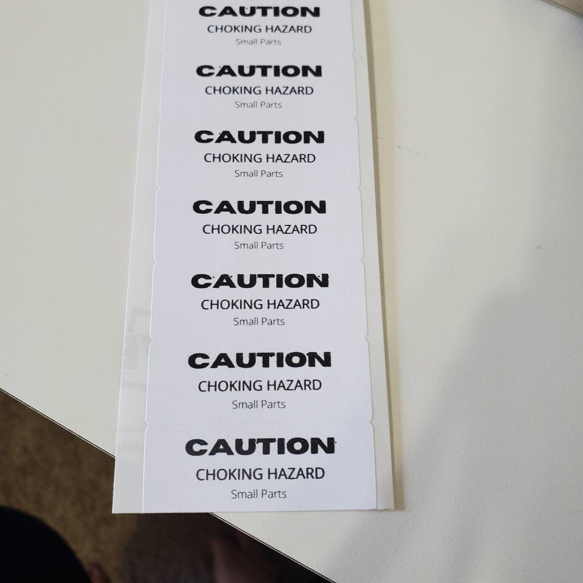 Caution Labels- 60/80-white Label-choking Hazard Small Parts-small ...