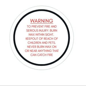 Warning labels/custom labels-wax melt-white glossy- packaging-safety-warning labels-small business supplies-sticker labels-24- labels-wax