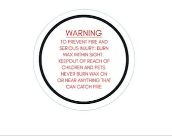 Warning labels/custom labels-wax melt-white glossy- packaging-safety-warning labels-small business supplies-sticker labels-24- labels-wax