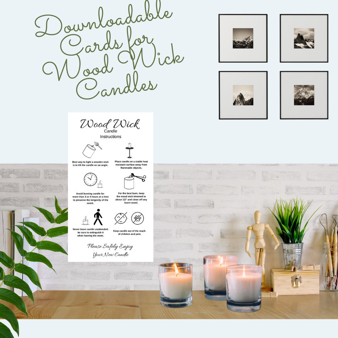 Digital Wood Wick Candle Care Instructionsminimalistic Etsy