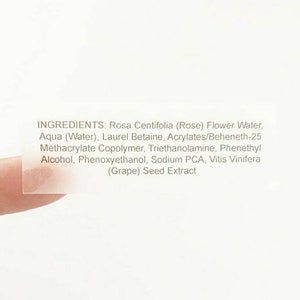 WATERPROOF Custom ingredients labels (20/32/60) labels-matte white- labels-custom labels- cosmetic labels-lash business-supplies