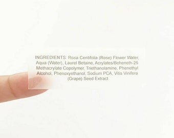 WATERPROOF Custom ingredients labels (20/32/60) labels-matte white- labels-custom labels- cosmetic labels-lash business-supplies