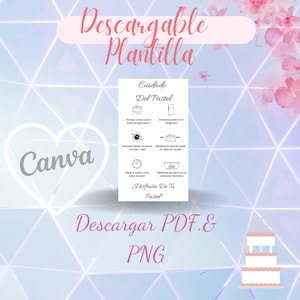 Cuidado Del Pastel Trajetas para negócios caseros de panadería / pasteles- Baker- Digital Download-printable-small business