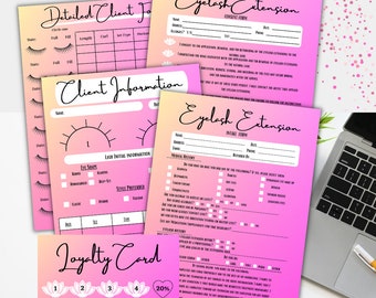Digital-Lash Extension bundle Esthetician/Lash extension business-downloadable-consent forms/intake/loyalty-small business-ready to print