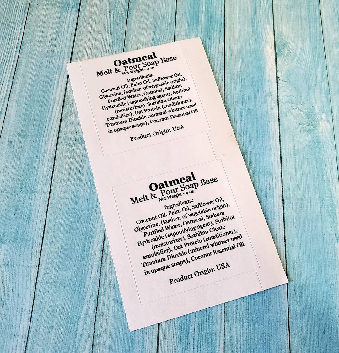 Free Customization Ingredient Labels 24 Square Whiteprolong Etsy