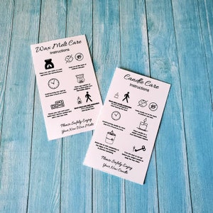 Candle Care or Wax Melt instruction cards (20cards) -candle/wax melt instructions -candle business- card-small business custom-
