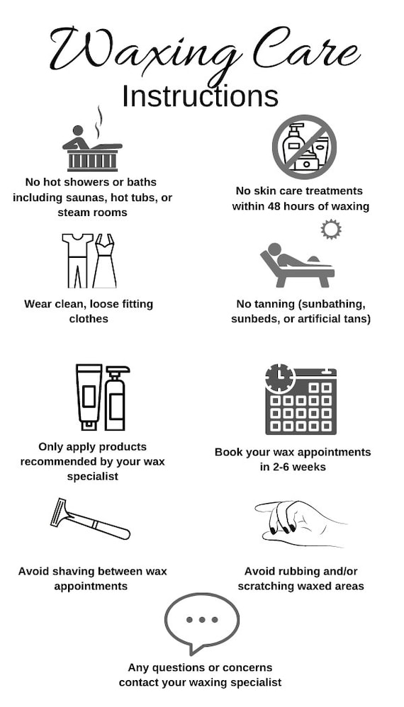 Waxing Aftercare Instruction Cards 20cards esthetician Etsy