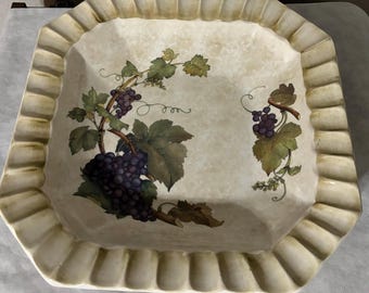 Serving Bowl Italian Grapes and Vine Theme