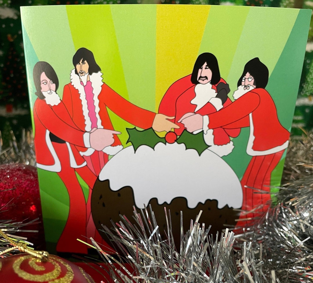 Beatles Bigger Christmas Pudding Card Etsy