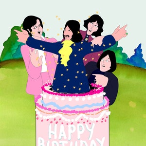 Surpresa dos Beatles! Cartão de aniversário