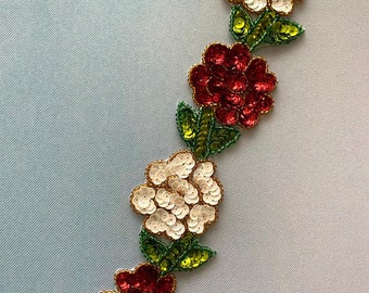 Sequin flower guide, flower sequin patch 2 pieces