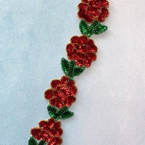 Guía de flores lentejuelas, flower sequin patch 2 pieces