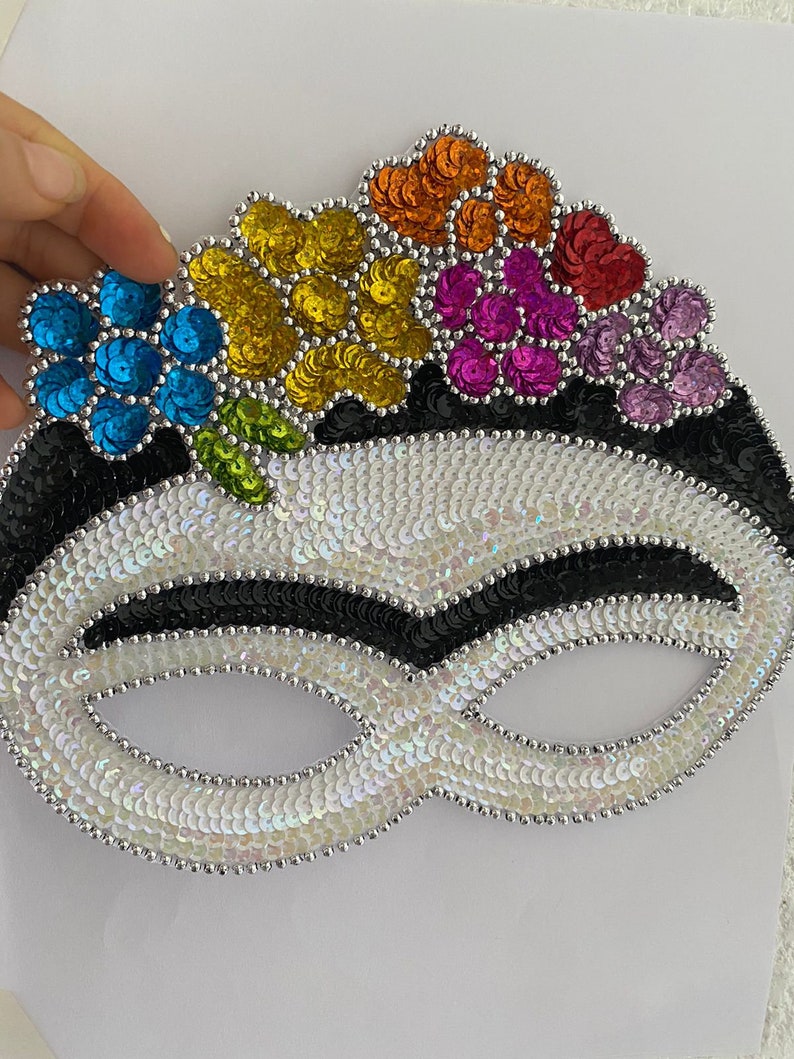 Frida Kahlo Eye Mask Embroidery Sequins image 1