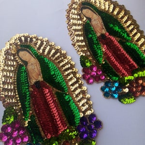 Virgin of Guadalupe Patches in Sequins 2 pieces