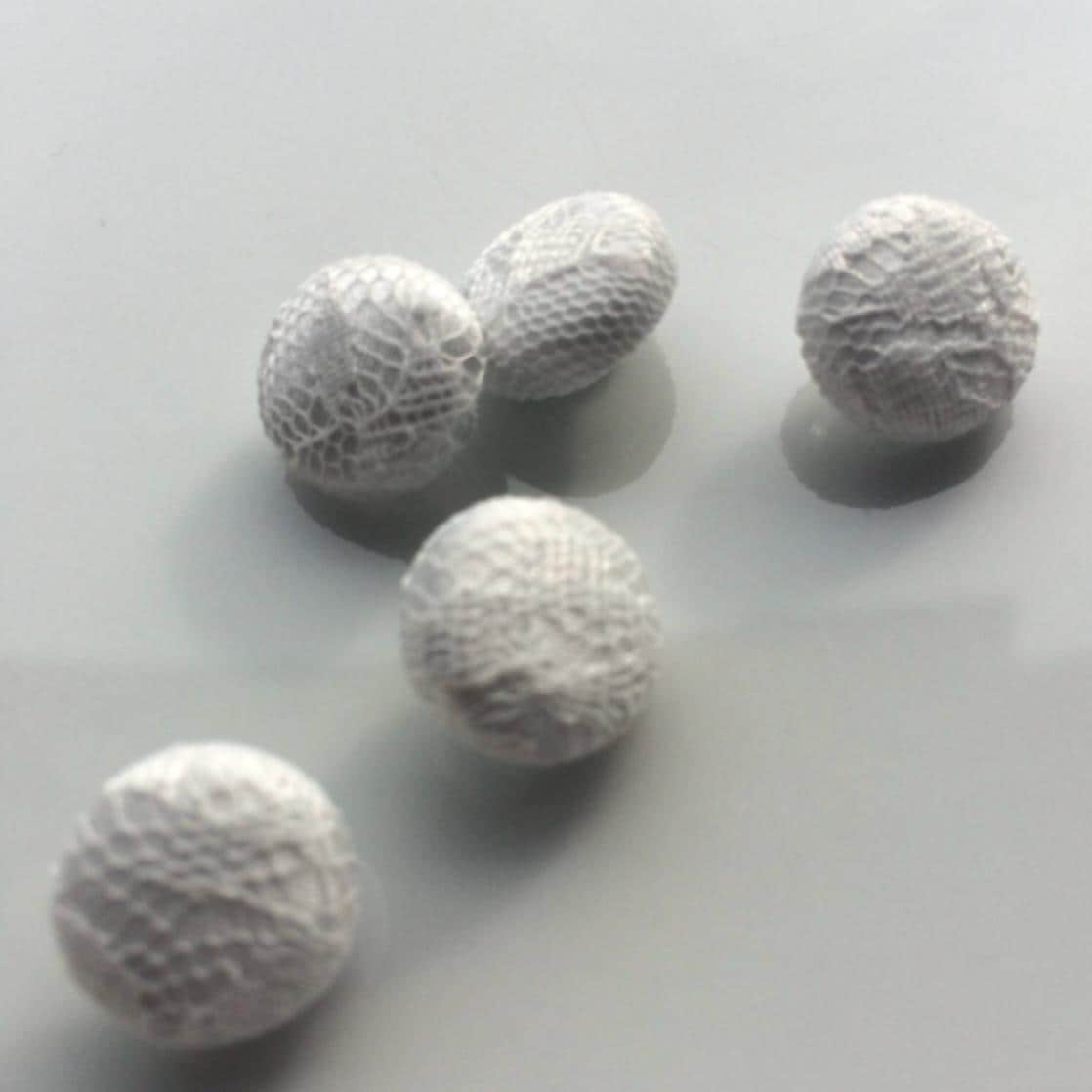 Lace Covered Ivory Wedding Dress Buttons 100% Silk Charmeuse Satin Bridal Buttons