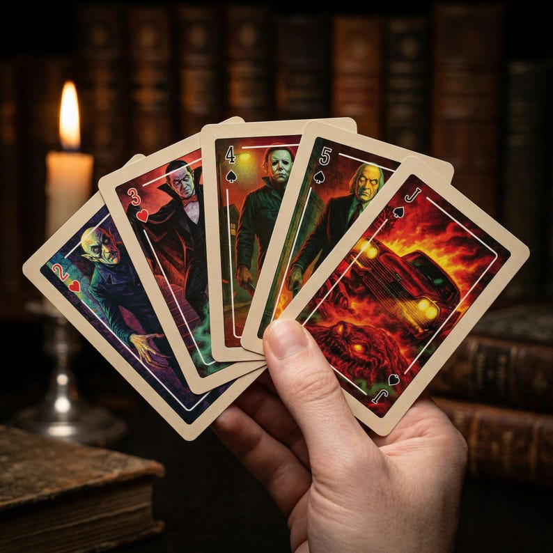 Horror Playing Cards | 54-card Illustrated Monsters & Villains Deck - Etsy