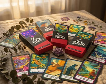 Daily Affirmations Tarot Cards | 40-Card Illustrated Healing Deck