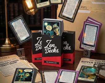 True Crime, Mystery & Criminal Cards | 40-Card Illustrated Cases Deck