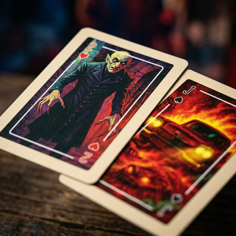 Horror Playing Cards | 54-card Illustrated Monsters & Villains Deck - Etsy