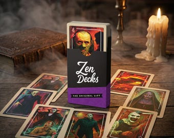 Baraja de cartas de terror / Baraja de 54 cartas ilustradas de monstruos y villanos