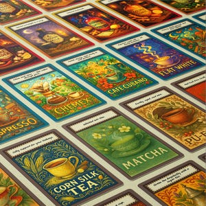 Coffee, Tea & Elixir Recipe Cards | 40-Card Illustrated Brewing Deck