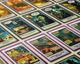 True Crime, Mystery & Kriminelle Karten | 40-Karten Illustrierte Hüllen Deck