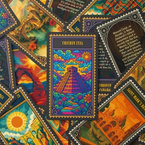 Travel Art History Cards – Illustrated Landmark Deck with Fun Facts and Trivia | Tarot Card Gift for Wanderers, Dreamers, and Travelers