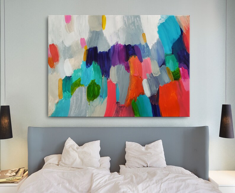 Extra Large Wall Art Acrylic Painting Large Colorful Wall Art Etsy
