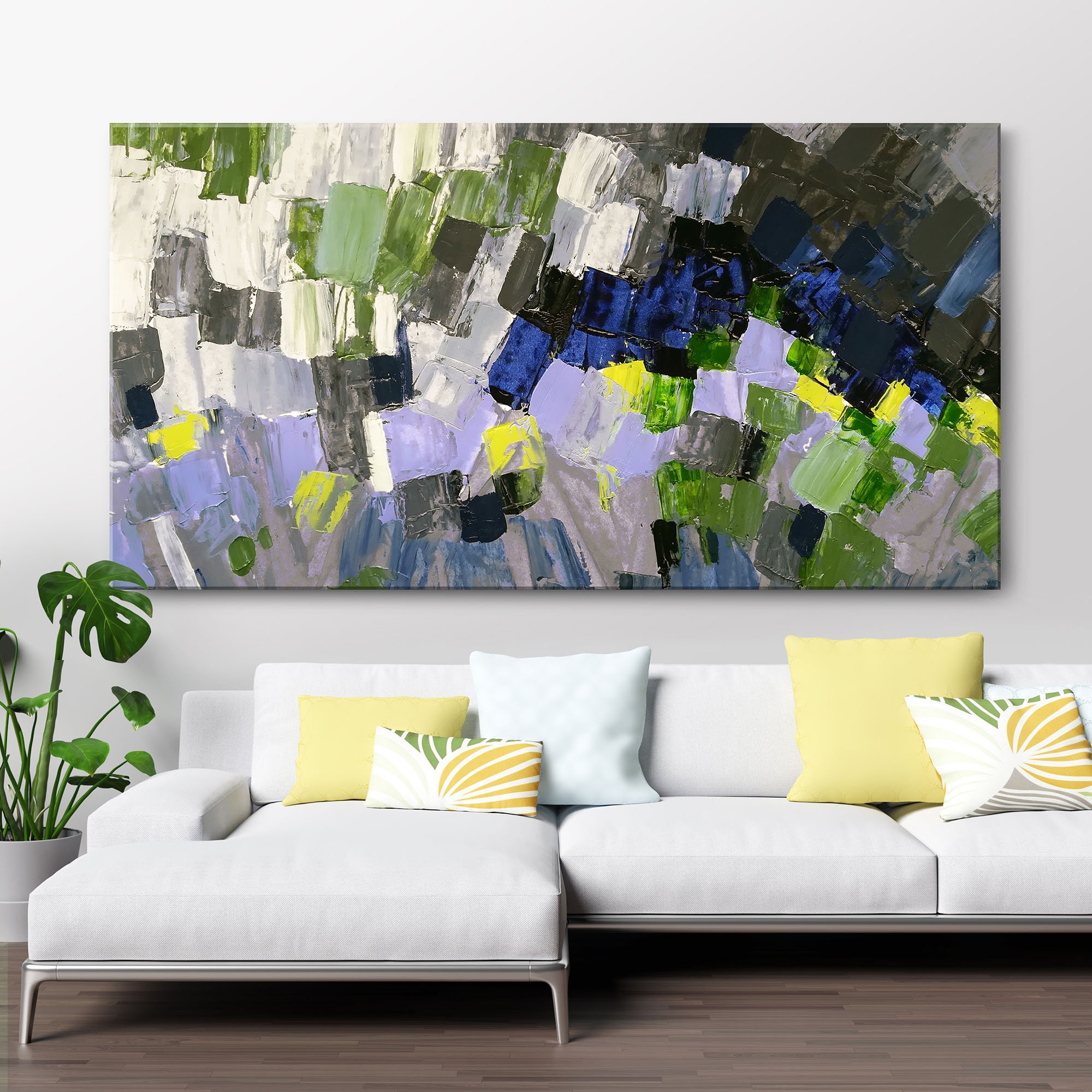 Extra large wall art Pink wall art Impasto painting Long Etsy