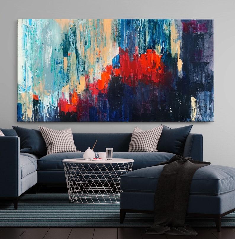 Long Wall Art Large Colorful Wall Art Oversized Wall Art Etsy