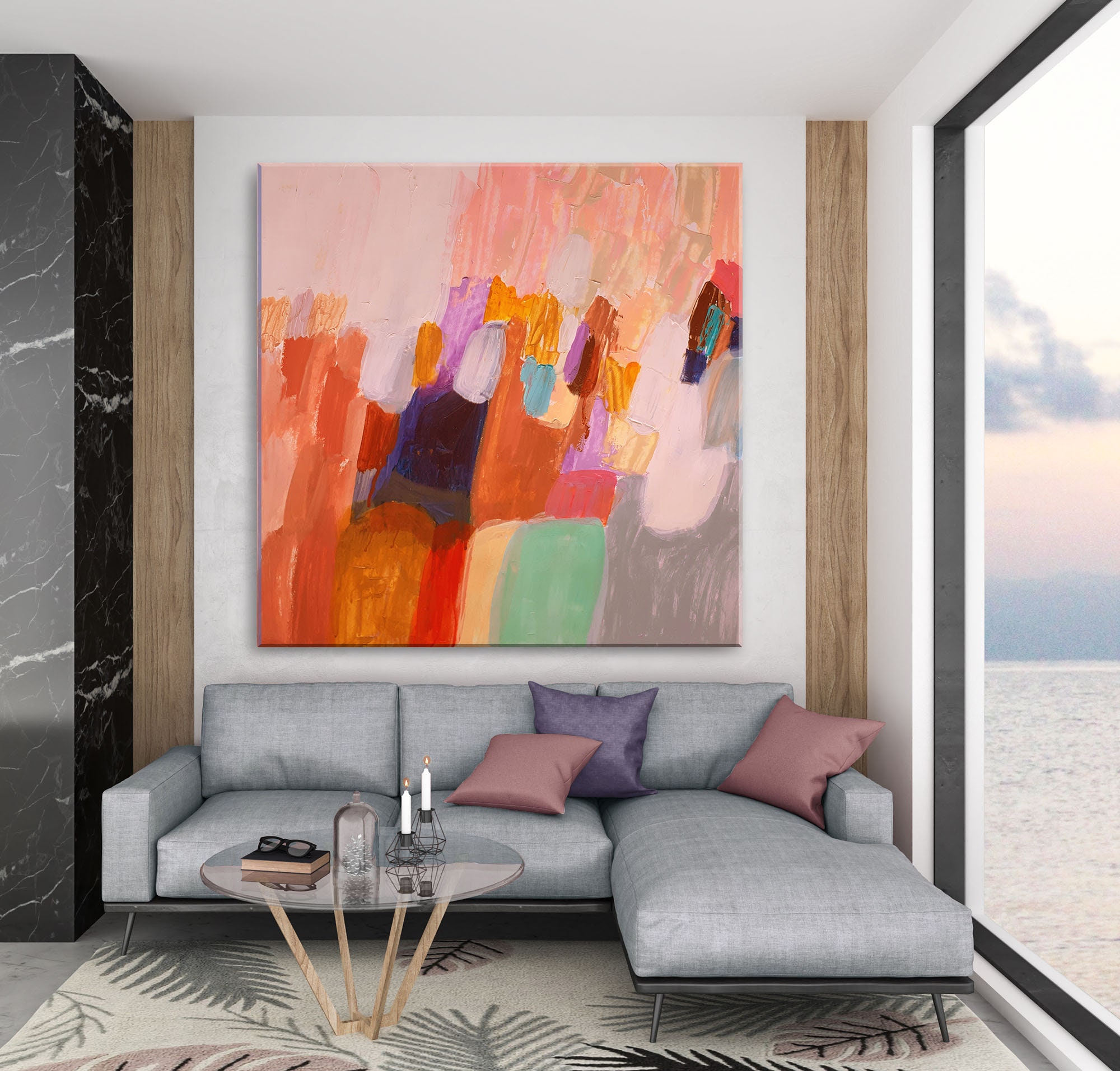 Large colorful wall art Extra Large wall art Original Etsy