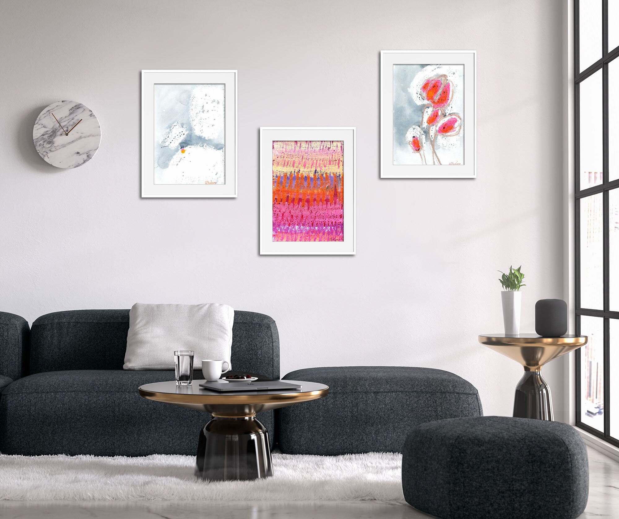 Korallengraues Set von 3 Drucken Kinderzimmer Dekor | Etsy