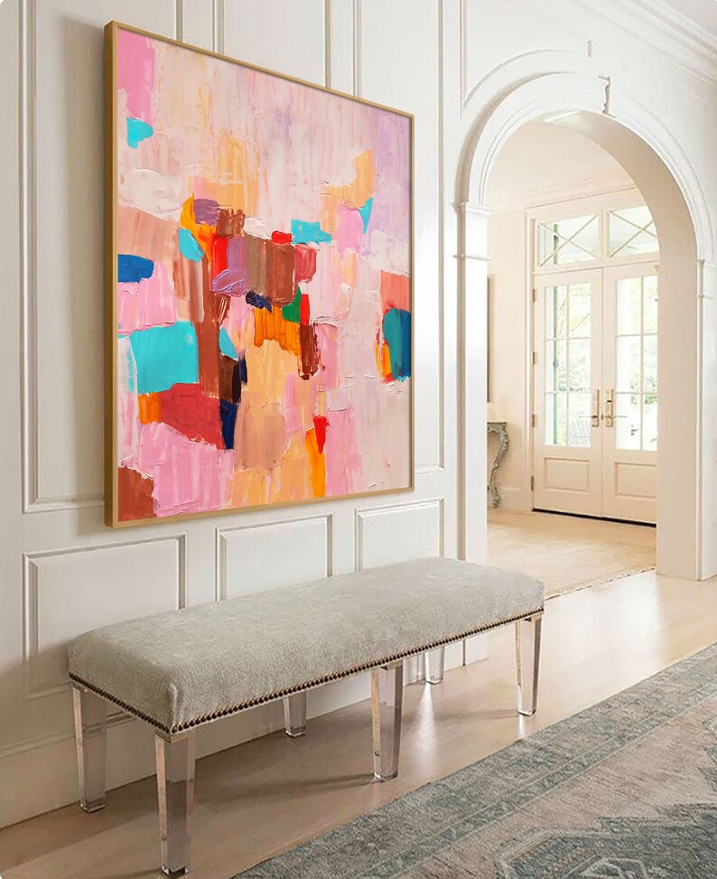 Large colorful wall art Impasto painting Oversized wall art Etsy