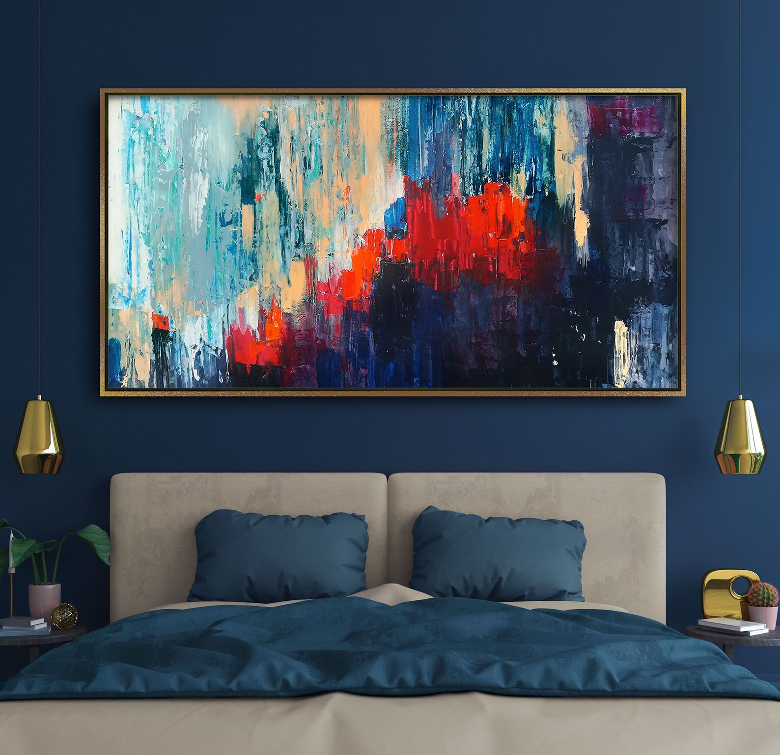 Long Wall Art Large Colorful Wall Art Oversized Wall Art Etsy