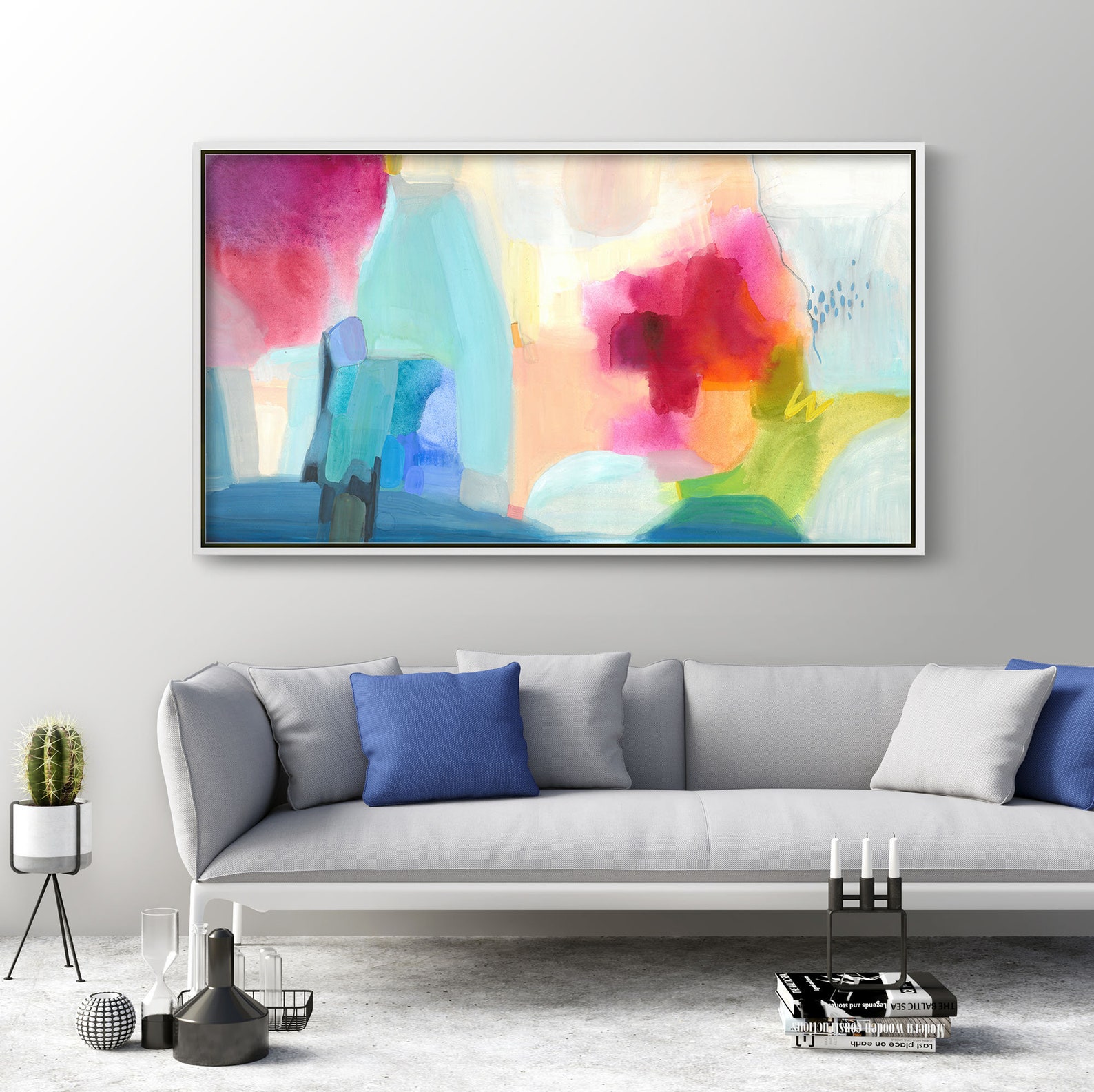 Bedroom wall decor over the bed Abstract art print Large Etsy