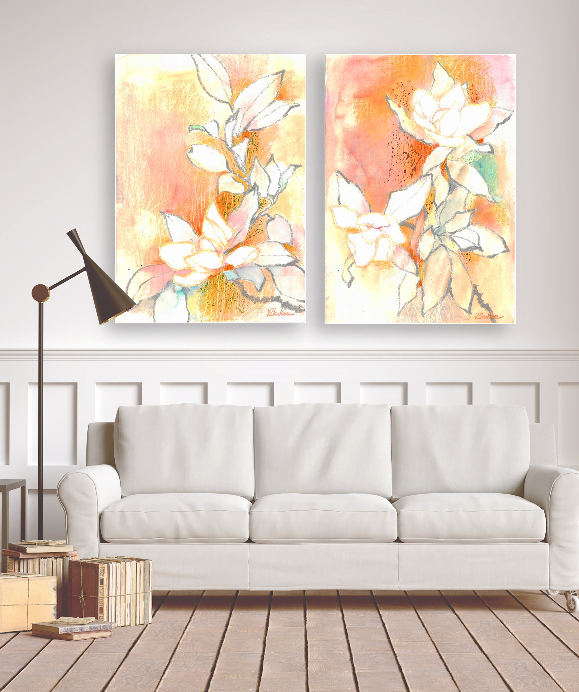 Blush Pink wall art Bedroom wall decor over the bed Large Etsy