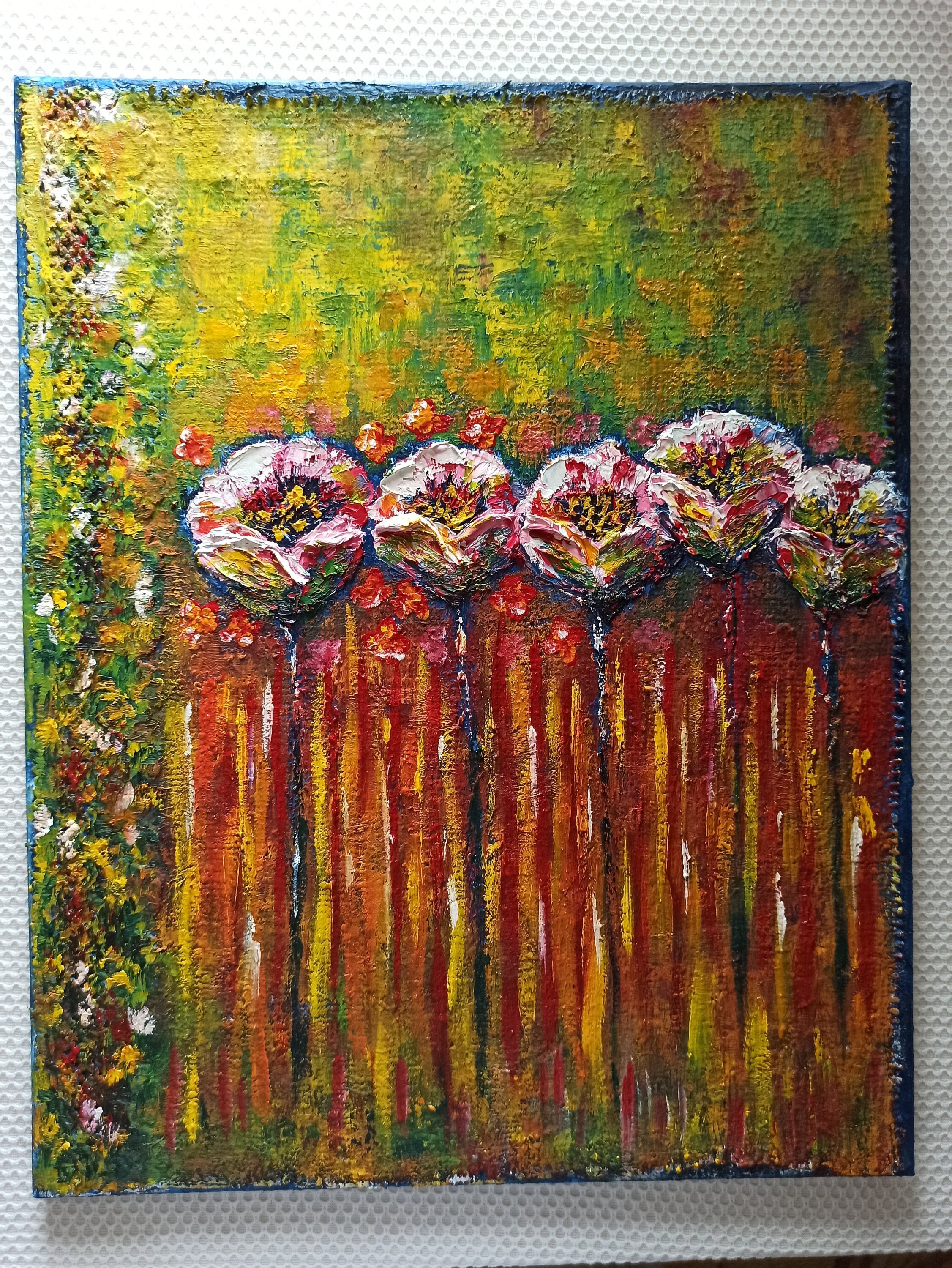 Abstract painting oil painting flowers original painting. | Etsy