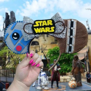 Original Star Wars Sidekick Ears, R2D2 & Chewie Disney Ears, Star Wars Inspired Disney Ears, Mickey Ears, Minnie Ears, MADE TO ORDER