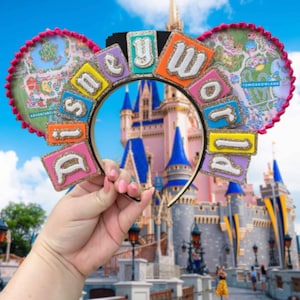 Disney Park Map Ohren, Disney World Park Ohren, Disneyland Park Ohren, Disney Marquee Ohren, Disney Ohren, Micky Ohren, Minnie Ohren MADE TO ORDER